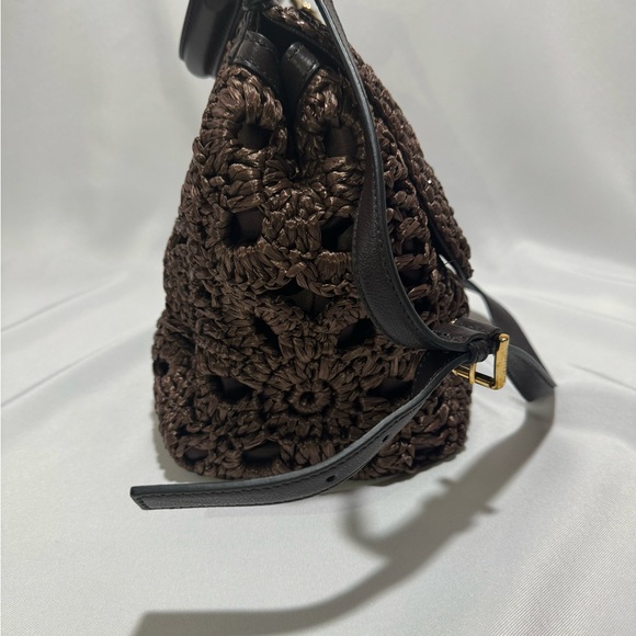 PRISTINE/Never Used-Dolce and Gabbana Rare Sicily Large Brown Raffia Handbag - Picture 4 of 13